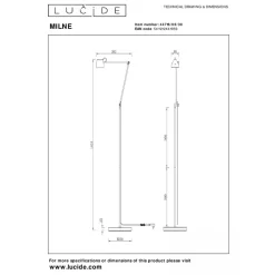 Lucide MILNE - Vloerlamp - LED Dimb. - 1x8W 2700K - Zwart Discount