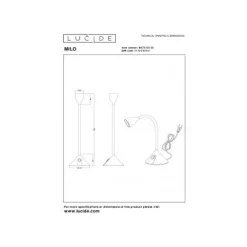 Lucide MILO Bureaulamp-Zwart-Ø12,8-LED-3,2W-3000K-ABS Outlet