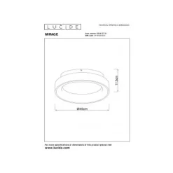 Lucide MIRAGE Plafonnière-Wit-Ø45-LED Dimb.-33W-2700K New