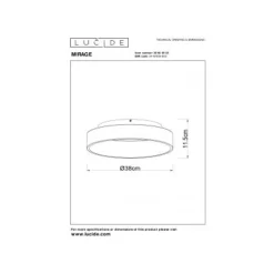 Lucide MIRAGE Plafonnière-Zwart-Ø38-LED Dimb.-22W-2700K Hot