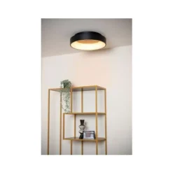 Lucide MIRAGE Plafonnière-Zwart-Ø45-LED Dimb.-33W-2700K New