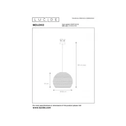 Lucide MOLOKO - Hanglamp - Ø 40 cm - 1xE27 - Okergeel Best