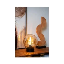 Lucide MONSARAZ Tafellamp-Amber-Ø25-1xE27-40W-Glas Discount