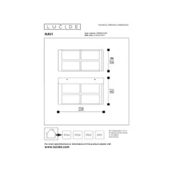 Lucide NAVI Wandlamp Buiten-Antrac.-1xE27-18W-IP54 Clearance