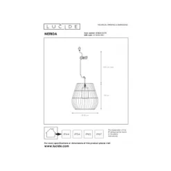Lucide NERIDA Hanglamp Buiten-Nature.-Ø35-1xE27-40W-IP44 Discount