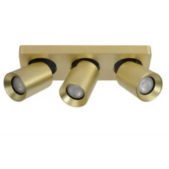 Lucide NIGEL - Plafondspot - LED Dim to warm - GU10 - 3x5W 2200K/3000K - Mat Goud / Messing New