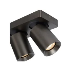 Lucide NIGEL - Plafondspot - LED Dim to warm - GU10 - 3x5W 2200K/3000K - Zwart Staal Outlet