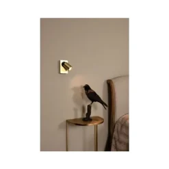 Lucide NIGEL - Wandspot - LED - GU10 - 1x5W 3000K - Met USB oplaadpunt - Mat Goud / Messing Best