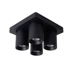 Lucide NIGEL Plafondspot 4xGU10/5W DTW Zwart Discount