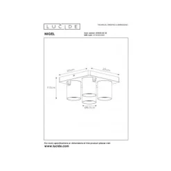 Lucide NIGEL Plafondspot 4xGU10/5W DTW Zwart Discount