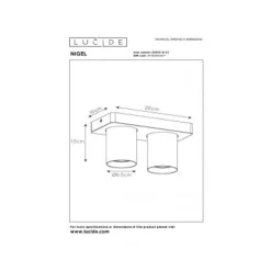 Lucide NIGEL Plafondspot messing - 2xGU10/5W dim to warm Online