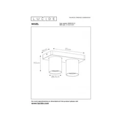 Lucide NIGEL Plafondspot 2xGU10/5W DTW Wit Hot