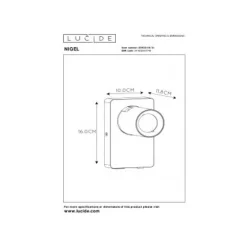 Lucide NIGEL Wandspot 1xGU10/5W + USB Wit Hot