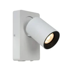 Lucide NIGEL Wandspot 1xGU10/5W + USB Wit Hot