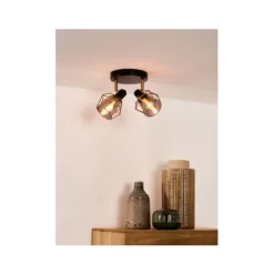 Lucide NILA - Plafondspot - 2xE14 - Zwart Sale