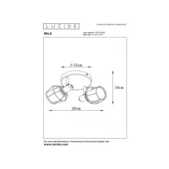 Lucide NILA - Plafondspot - 2xE14 - Zwart Sale