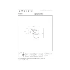Lucide NIORT Wandspot Buiten-Zwart-1xGU10-6W-IP44-Alumin. Clearance