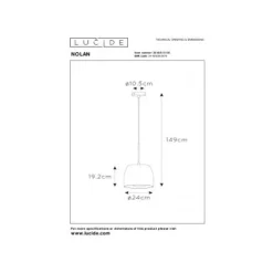 Lucide NOLAN - Hanglamp - Ø 24 cm - 1xE27 - Zwart New