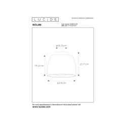 Lucide NOLAN - Plafonnière - Ø 24 cm - 1xE27 - Zwart Best