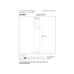 Lucide NORMAN - Sokkellamp Buiten - Ø 9 cm - 1xE27 - IP65 - Zwart New