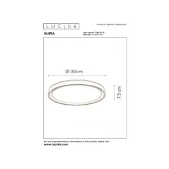 Lucide NURIA - Plafonnière - Ø 30 cm - LED Dimb. - 1x18W 2700K - 3 StepDim - Zwart Clearance