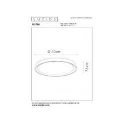 Lucide NURIA - Plafonnière - Ø 40 cm - LED Dimb. - 1x24W 2700K - 3 StepDim - Zwart Best