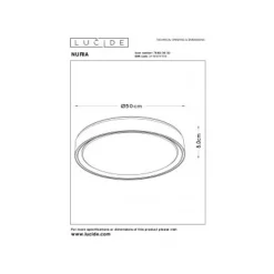 Lucide NURIA - Plafonnière - Ø 50 cm - LED Dimb. - 1x36W 2700K - 3 StepDim - Zwart Best