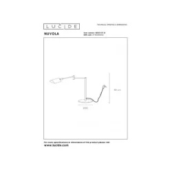 Lucide NUVOLA - Bureaulamp - Ø 20 cm - LED Dimb. - 1x9W 3000K - Mat chroom