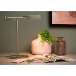 Lucide NUVOLA - Bureaulamp - Ø 20 cm - LED Dimb. - 1x9W 3000K - Mat chroom