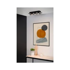 Lucide OKNO - Plafonnière - 3xGU10 - Zwart Sale