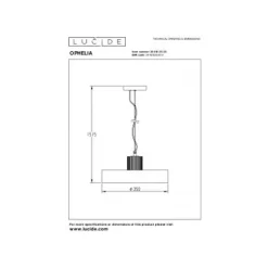 Lucide OPHELIA - Hanglamp - Ø 35 cm - 1xE27 - Zwart New