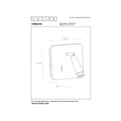 Lucide OREGON - Bedlamp - LED - 1x3W 3000K - Met USB oplaadpunt - Zwart Sale