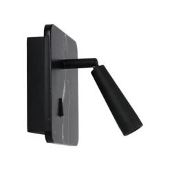 Lucide OREGON - Bedlamp - LED - 1x3W 3000K - Met USB oplaadpunt - Zwart Sale