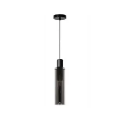 Lucide ORLANDO Hanglamp 1xE27/60W Zwart/Smoke glas
