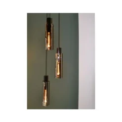 Lucide ORLANDO Hanglamp 3xE27/60W Zwart/Smoke glas Best