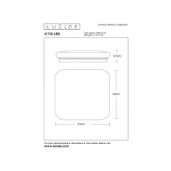 Lucide OTIS LED Plafondlicht LED 32W 33/33cm 2100LM Sale