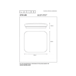 Lucide OTIS LED Plafondlicht LED 42W 43/43cm 2700LM Discount