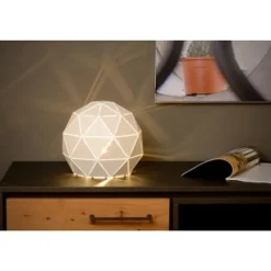Lucide OTONA - Tafellamp - Ø 25 cm - 1xE27 - Wit Online