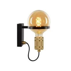 Lucide OTTELIEN - Wandlamp - Ø 17,7 cm - 1xE27 - Zwart New