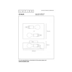 Lucide OVALIS Wandlamp-Mat Go.-2xE14-9W-Metaal Discount