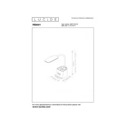Lucide PENNY Bureaulamp-Zwart-LED Dimb.-4,7W-3000K New