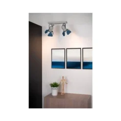 Lucide PICTO - Plafondspot Kinderkamer - 2xGU10 - Blauw Discount