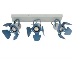 Lucide PICTO - Plafondspot Kinderkamer - 3xGU10 - Blauw Hot
