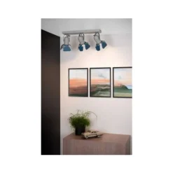 Lucide PICTO - Plafondspot Kinderkamer - 3xGU10 - Blauw Hot