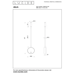 Lucide Premium ASJA - Oplaadbare Wandspot / Wandlamp - Accu/Batterij - LED 3 StepDim - 1x3W 2700K - Zwart Hot