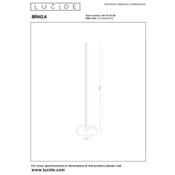 Lucide Premium BRAGA - Vloerlamp - Ø 30 cm - LED Dimb. - CCT - 1x22W 2700K/4000K - Koffie Hot
