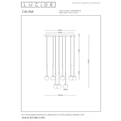Lucide Premium CALINA - Hanglamp - Ø 69,9 cm - LED Dimb. - 12x7,7W 2700K - Zwart Hot