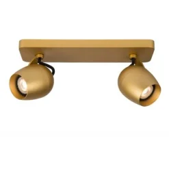 Lucide PRESTON - Plafondspot - LED Dim to warm - GU10 - 2x5W 2200K/3000K - Mat Goud / Messing Outlet