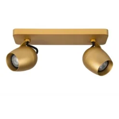 Lucide PRESTON - Plafondspot - LED Dim to warm - GU10 - 2x5W 2200K/3000K - Mat Goud / Messing Outlet