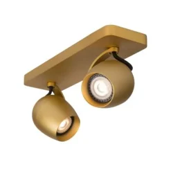 Lucide PRESTON - Plafondspot - LED Dim to warm - GU10 - 2x5W 2200K/3000K - Mat Goud / Messing Outlet